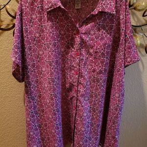Short sleeve plus sized blouse